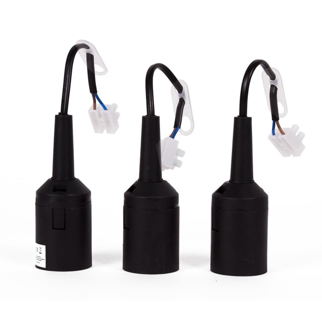 Benson Verhuisfitting - E27 - Zwart - Inclusief kabel en ophangoog - 3 stuks