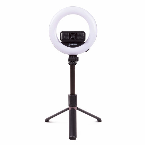 Benson Selfie Stick met Statief - LED Ringlamp - Driepoot - Zwart Benson Selfie Stick met Statief - LED Ringlamp - Driepoot - Zwart