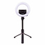 Benson Selfie stick met statief - LED ringlamp - driepoot - zwart - 90 cm