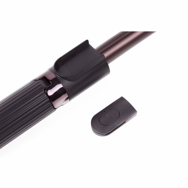 Benson Selfie stick met statief - LED ringlamp - driepoot - zwart - 90 cm