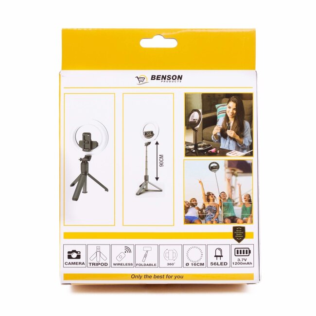 Benson Telefoonhouder met gezichtstracking - 360° rotatie - 56-100 mm - zwart