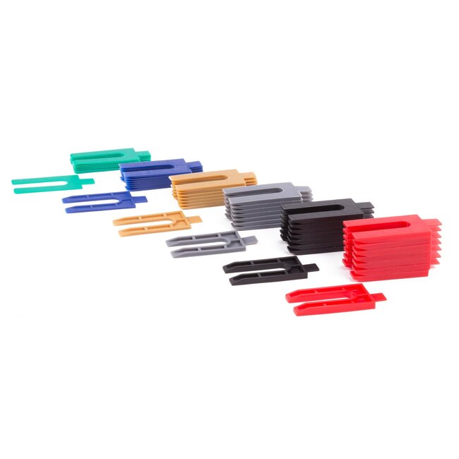 Benson Uitvulplaat set - U-vorm - 1 tot 6 mm - 48 stuks - Kleurgecodeerd