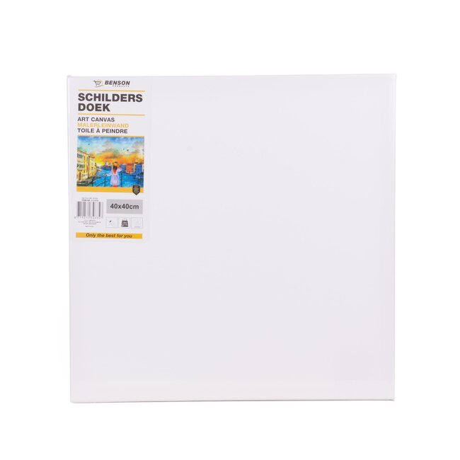 Benson Schildersdoek - Doekraam - Dubbel gesso - 40 x 40 cm - Katoen - Houten spieraam