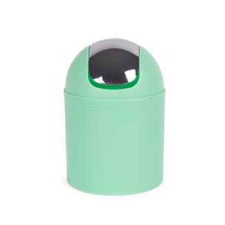 Benson Compacte afvalbak - groen kunststof - Ø 14 x 19.5 cm - ideaal voor badkamer