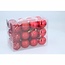 Lifetime Kerstballen set - 24 ballen - Plastic / Kunststof Ø 6cm - Rood