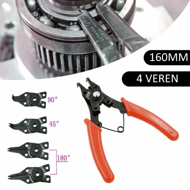 Benson Borgveertang - 4 verwisselbare bekken - 160 mm - veelzijdig en comfortabel