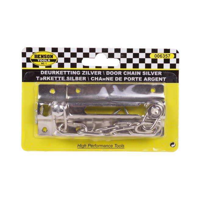 Benson Deurketting - RVS en nikkel - 16 cm - Inclusief bevestigingsmateriaal