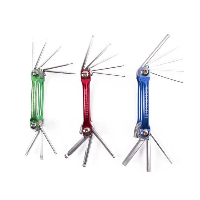 Hofftech Vouwbare inbus- en Torxsleutelset - 3-delig - Kleurgecodeerd - Chroom-vanadiumstaal