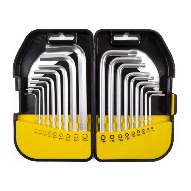 Benson Inbus- en Torx-set - 18-delig - Profi box - Diverse maten - Hoogwaardig materiaal