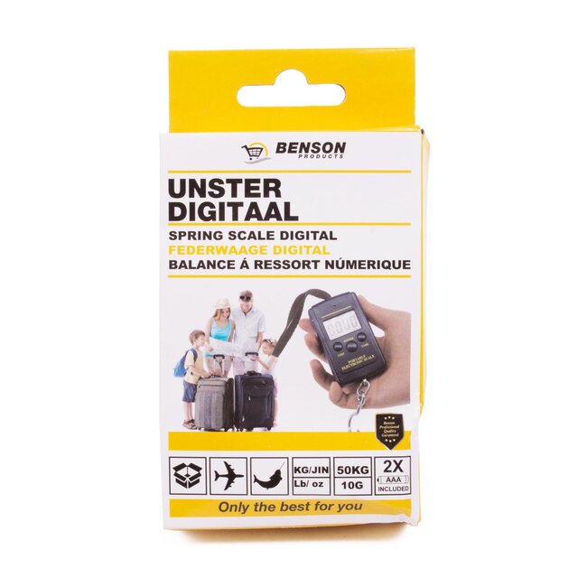 Benson Digitale bagageweegschaal - 40 kg - met haak en batterij-indicator