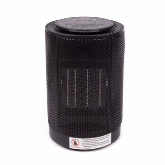 Benson Compacte keramische ventilator heater - 600/1200 watt - zwart - Ø 14 cm