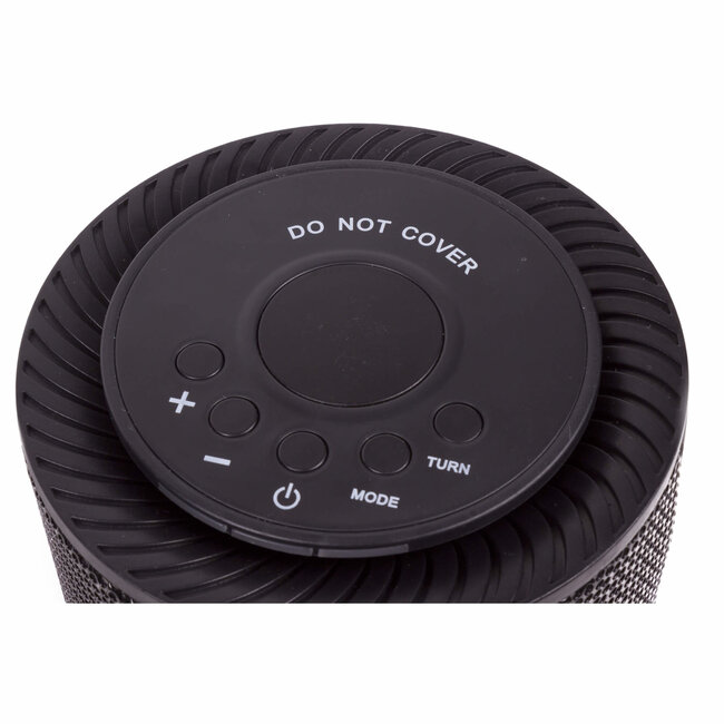 Benson Compacte keramische ventilator heater - 600/1200 watt - zwart - Ø 14 cm