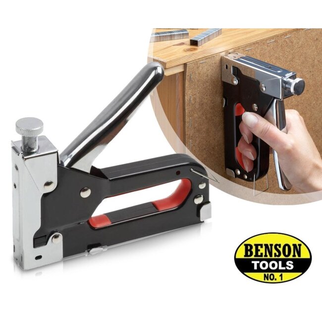 Benson Handtacker - 4-12 mm - Inclusief 200 nietjes - Metalen handvat - Onderhoudsvrij