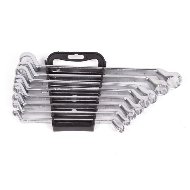 Benson 8-delige ringsleutelset - 6 tot 22 mm - Chroom-vanadiumstaal - 12-hoekige bekken