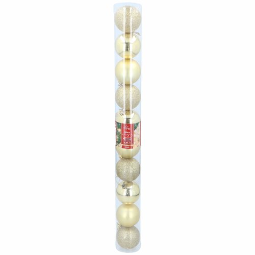 Christmas Gifts Kerstballen Set in Koker - Kunststof - Ø6 cm. - Goud - 10 Stuks Christmas Gifts Kerstballen Set in Koker - Kunststof - Ø6 cm. - Goud - 10 Stuks
