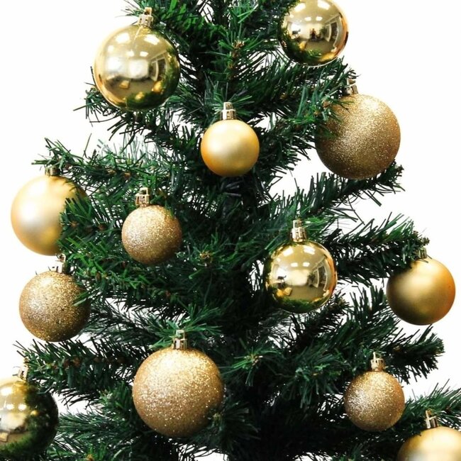 Christmas Gifts Kerstballen Set - Goud - Kunststof - Ø6 cm - 10 stuks - Onbreekbaar - Verschillende texturen