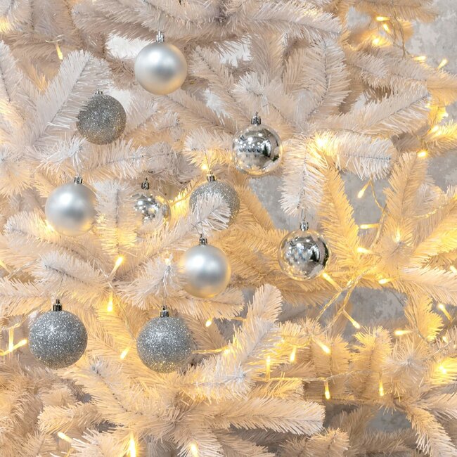 Christmas Gifts Kerstballen Set - Kunststof - Ø6 cm - Zilver - Onbreekbaar - 10 Stuks