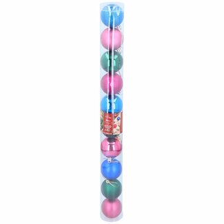 Christmas Gifts Kerstballen Set - Kunststof - Ø6 cm - Multicolor - 10 stuks - Onbreekbaar