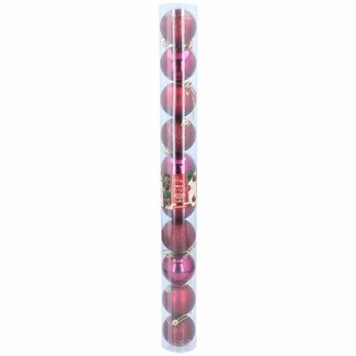 Christmas Gifts Kerstballen Set - Kunststof - Ø6 cm - Bordeaux Rood - Onbreekbaar - 10 stuks