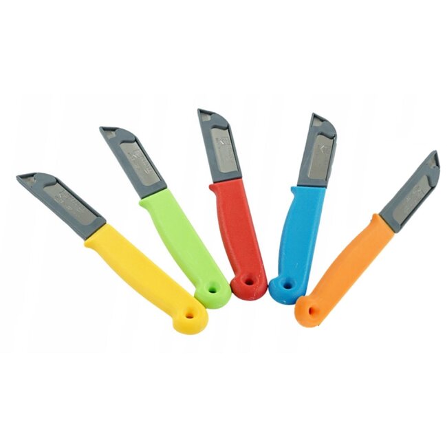 Solingen Schilmesjesset - rvs lemmet - schillen - 16 cm - kleurenmix - 10 stuks - met lemmetbeschermer - voor fruit en groente