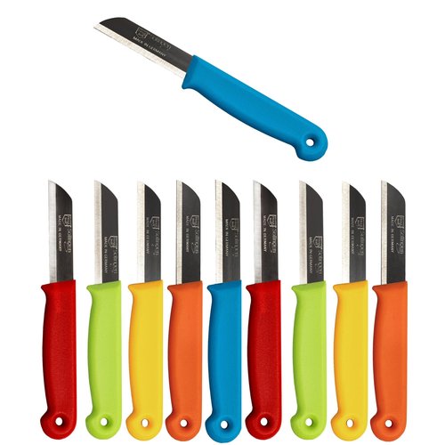 Solingen Schilmesje - RVS Glad - 16 cm met "Blade Cover" - Mix - 10 Stuks Solingen Schilmesje - RVS Glad - 16 cm met "Blade Cover" - Mix - 10 Stuks