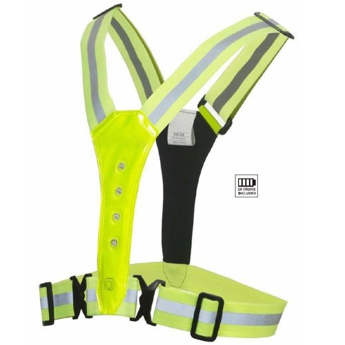 Benson LED Reflecterende Hardloopvest - Veiligheid - One Size - Unisex - Geel Benson LED Reflecterende Hardloopvest - Veiligheid - One Size - Unisex - Geel