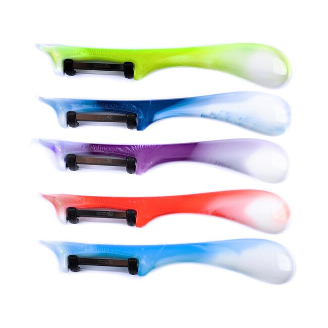 Solingen dunschiller - kunststof - draaibaar mes - 19 cm - assorti - 10 stuks - voor schillen van groenten, fruit en aardappelen