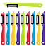 Solingen Dunschiller kunststof - 18 cm - assorti kleuren - 10 stuks - voor het schillen van aardappelen, fruit en groenten