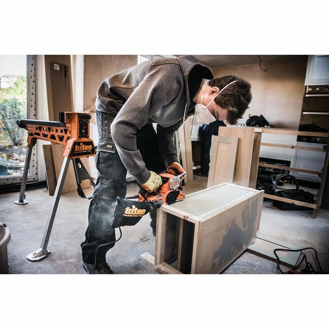 Triton elektrische schaafmachine - metaal - 82 mm breed, 3 mm diep - 17-standige dieptecontrole - grijs - 750 watt - voor hout