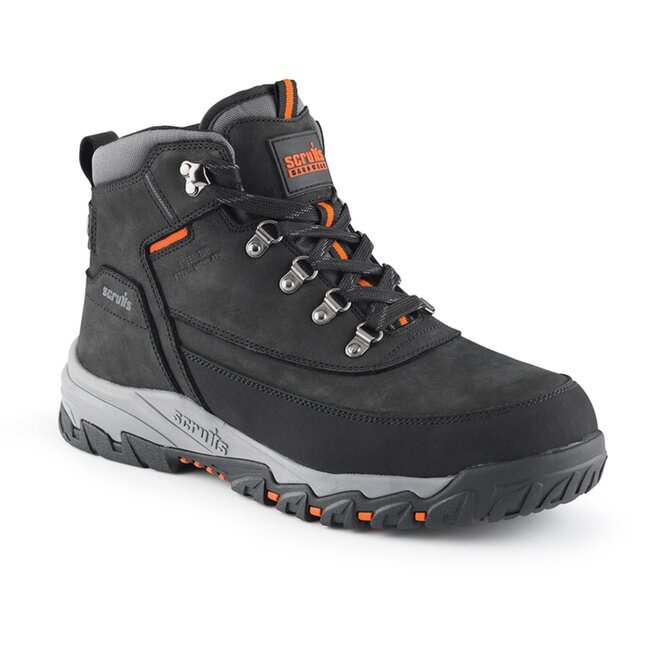 Scruffs Veiligheidsschoenen - nylon met composiet neus - maat 46 - zwart - S1P SRC - antislip, waterafstotend - bouw en magazijn