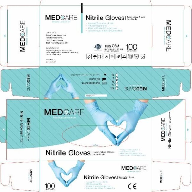 Merkloos Wegwerp Handschoenen - Nitril - Small - S - 100 stuks - Blauw - Poedervrij - Wegwerphandschoenen