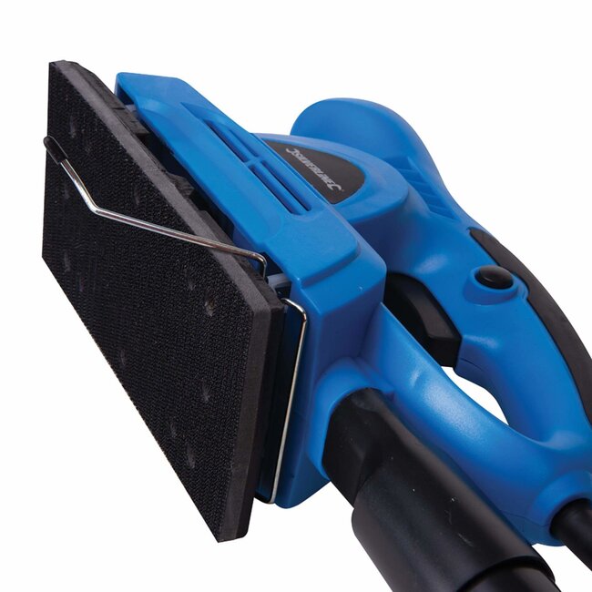 Silverline Vlakschuurmachine - aluminium zool, kunststof handgreep - 1/3 vel 90 x 187 mm - grijs - stofpoort - voor schilderwerk