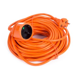 Benson Verlengsnoer - 20 meter - Oranje - 2 x 1.0 mm² - Geschikt voor buitengebruik