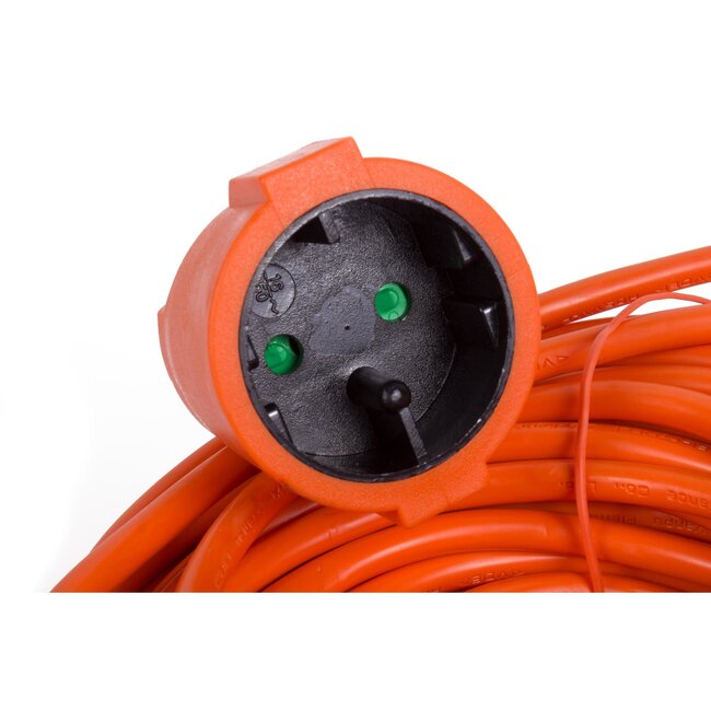 Benson Verlengsnoer - 20 meter - Oranje - 2 x 1.0 mm² - Geschikt voor buitengebruik