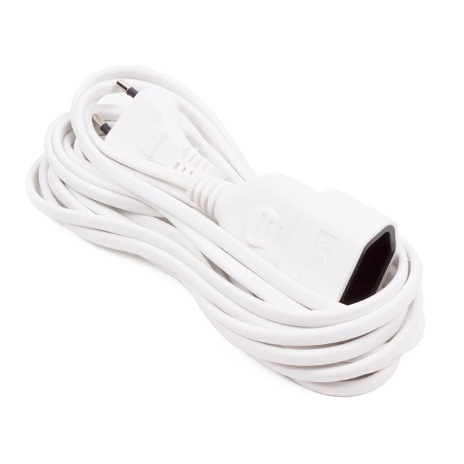 Benson Verlengsnoer - plat - 5 meter - wit - CE-keurmerk