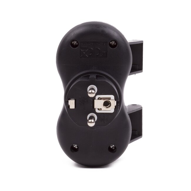 Benson Stekker Duo Verloop - Buitenstopcontact - Spatwaterdicht - Zwart - 3500W