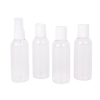 Benson Reisflesjes Set - 4-delig - Transparant - Inclusief Etui - 80 ml