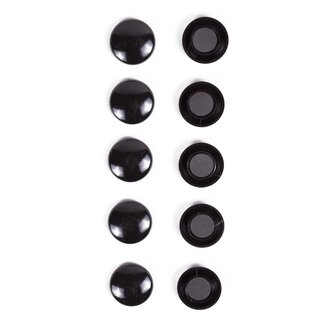 Benson Magneetset - Ø 40 mm - Zwart - 5 stuks - Voor whiteboards en koelkasten