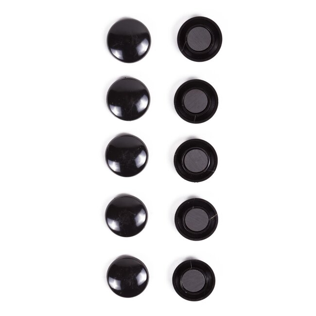 Benson Magneetset - Ø 40 mm - Zwart - 5 stuks - Voor whiteboards en koelkasten
