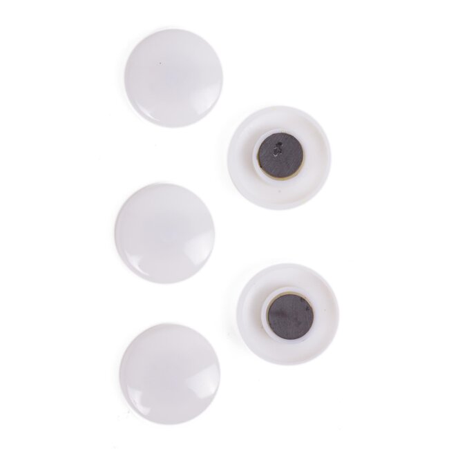 Benson Witte magneten - Ø 40 mm - set van 5 stuks - ideaal voor whiteboards en koelkasten