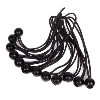 Benson Elastiek met bal - 24 cm - UV-bestendig - 12 stuks - zwart