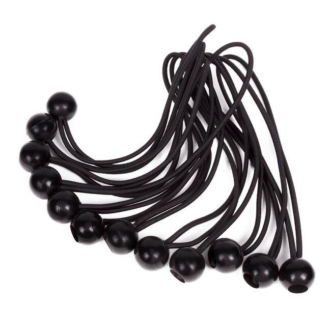 Benson Elastiek met bal - 24 cm - UV-bestendig - 12 stuks - zwart