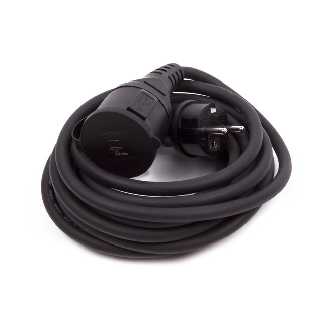 Benson Verlengsnoer rubber - 5 meter - spatwaterdicht - 3500 watt - buitengebruik