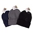 Benson Warme beanie muts - gebreid acryl - grijs - one size
