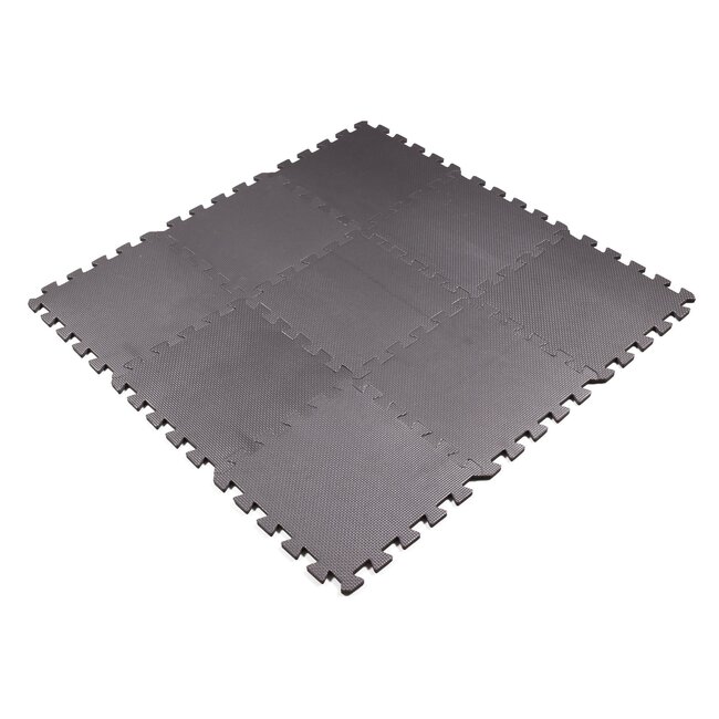 Benson Zwarte puzzel vloertegels - anti-slip - weerbestendig - 30 x 30 cm - 9 stuks