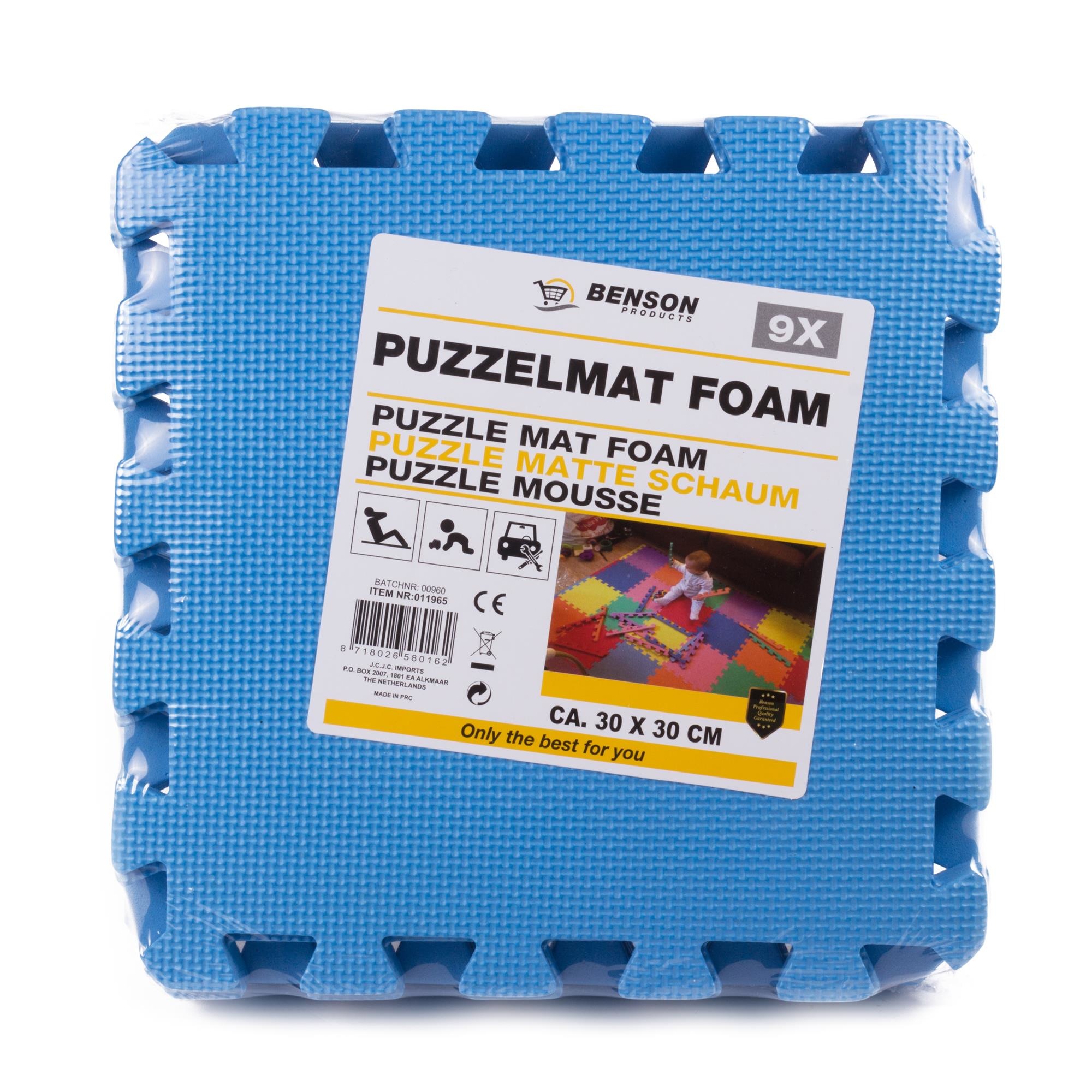 Verhuizer moeder kleinhandel Benson Blauwe Puzzel Vloertegels Foam 30 x 30cm - Puzzel Speelmat - 9 stuks  kopen? - 2Cheap