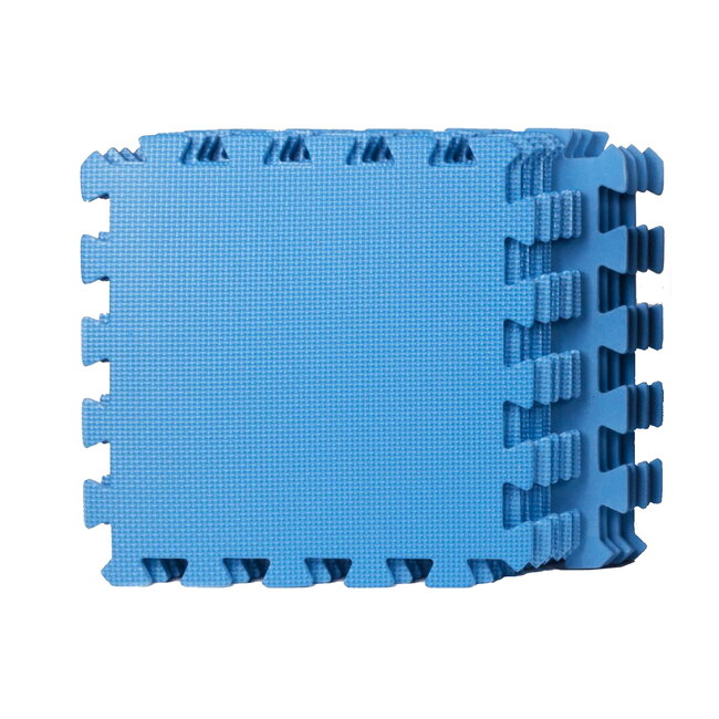 Benson Blauwe puzzel vloertegels - foam - 30 x 30 cm - set van 9 - weerbestendig