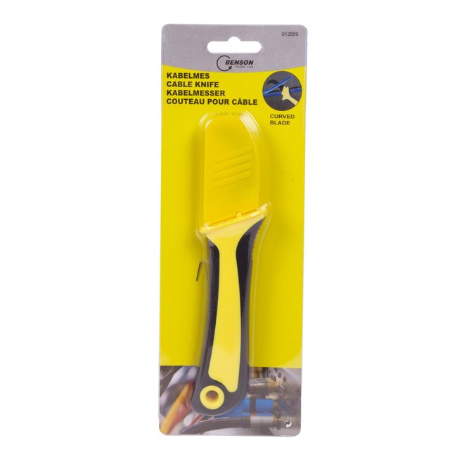 Benson Sikkelvormig kabelmes - Ergonomisch antislip - Roestvrij staal - Geel/Zwart