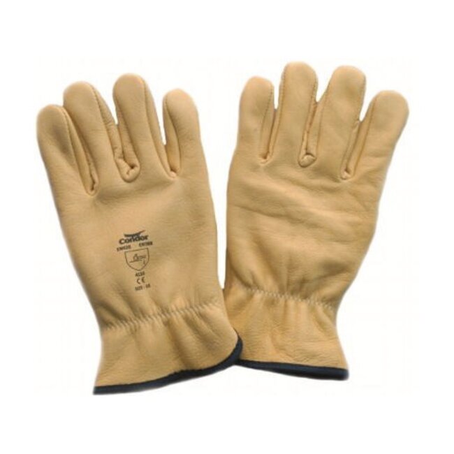 Condor Werkhandschoen - Geel - Leder en Katoen - XL - 2-delig - Polsbescherming