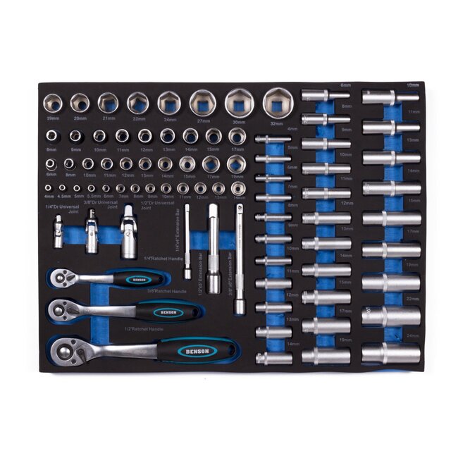 Benson XXL gereedschapswagen - 399-delig - 7 laden - zwart/zilver